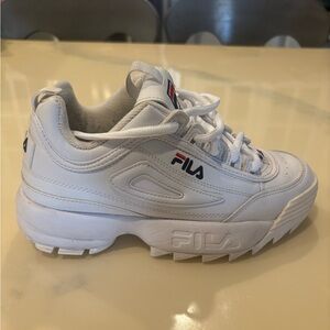Fila Off-White Sneakers with Padded Collar